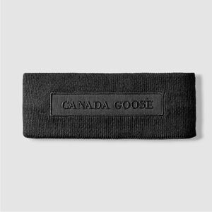 $150 Canada Goose Womens Black Wool Tonal Emblem Ear Warmer Headband Hat Size OS